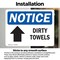 Signmission Dirty Towels (Up Arrow) Sign With Symbol, 18 in W x Rectangle, Vinyl Decal OS-2PACK-NS-D-1218-L-11045 - alternate 2
